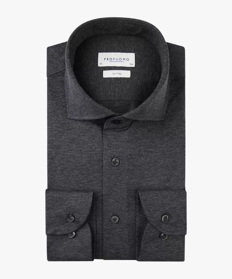 Profuomo Anthra brushed jersey  overhemd Antraciet Cheap