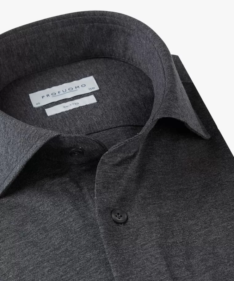 Profuomo Anthra brushed jersey  overhemd Antraciet Cheap