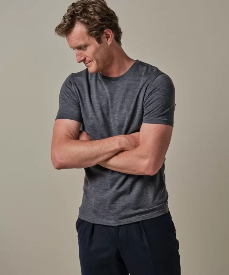 Profuomo Anthra merino t-shirt Antraciet Shop