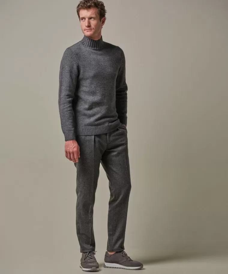 Profuomo Anthra wol flanel relaxed fit Antraciet Best