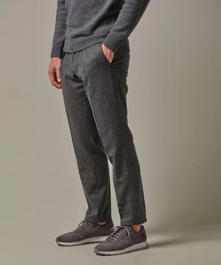 Profuomo Anthra wol flanel relaxed fit Antraciet Best