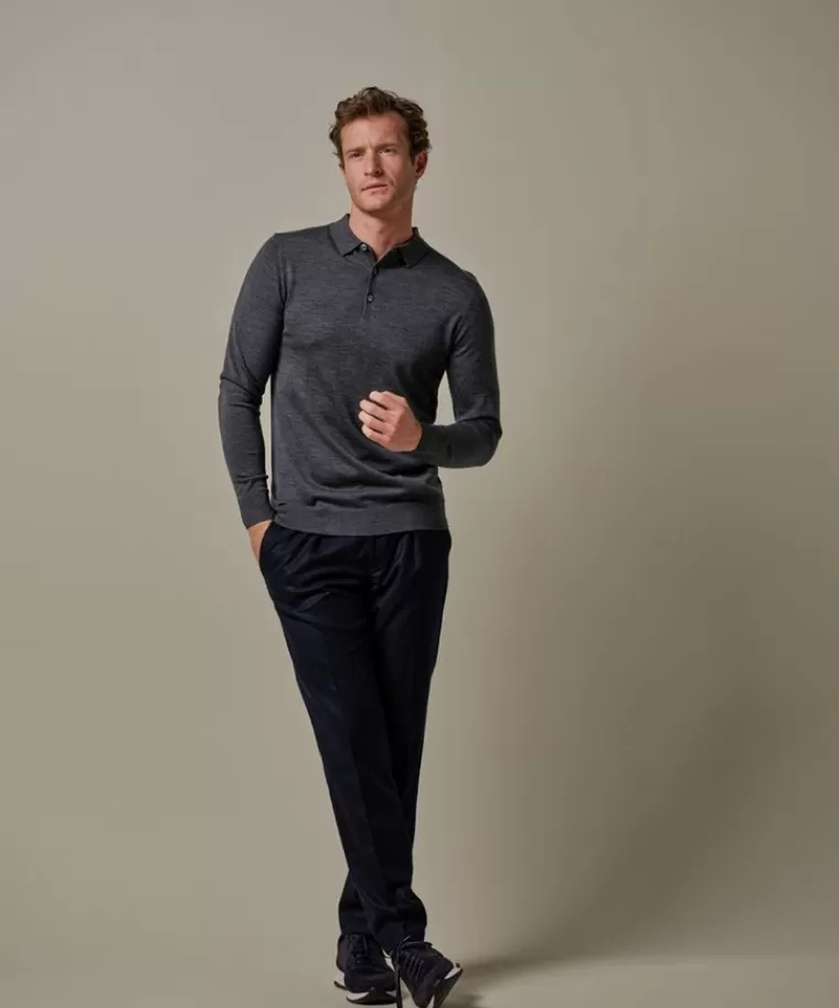 Profuomo Anthta merino polo Antraciet Online