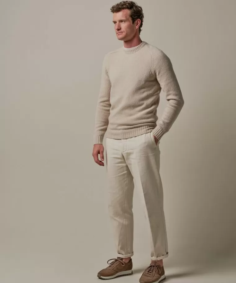 Profuomo boiled wollen crewneck Beige Online