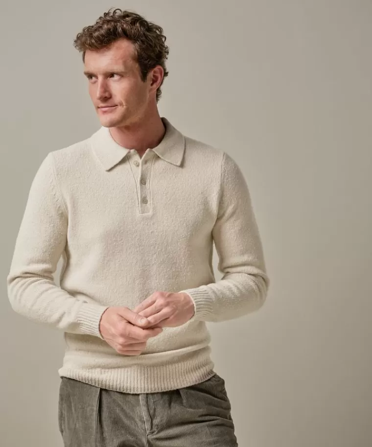 Profuomo boiled wollen polo Beige Shop