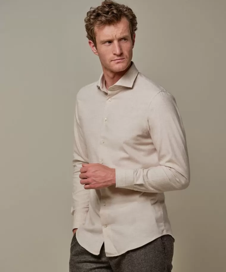 Profuomo  flanel overhemd Beige New