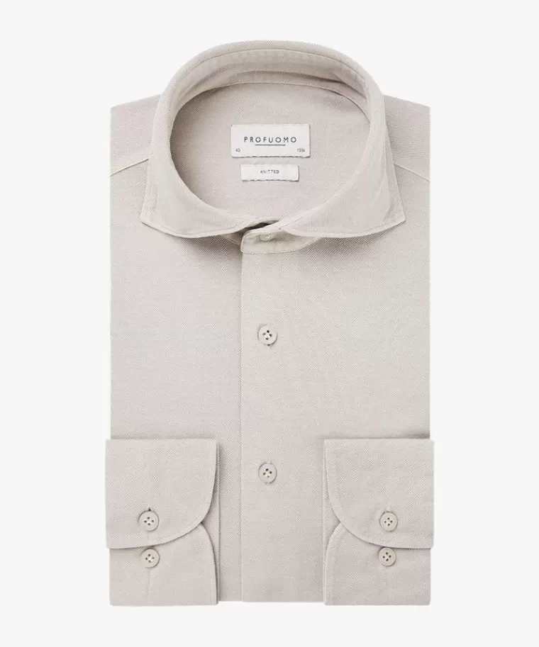 Profuomo knitted casual overhemd Beige Clearance