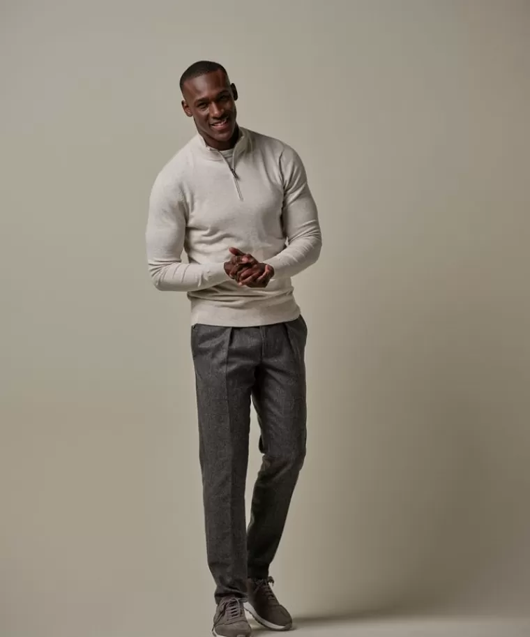 Profuomo luxury basic half zip Beige Store