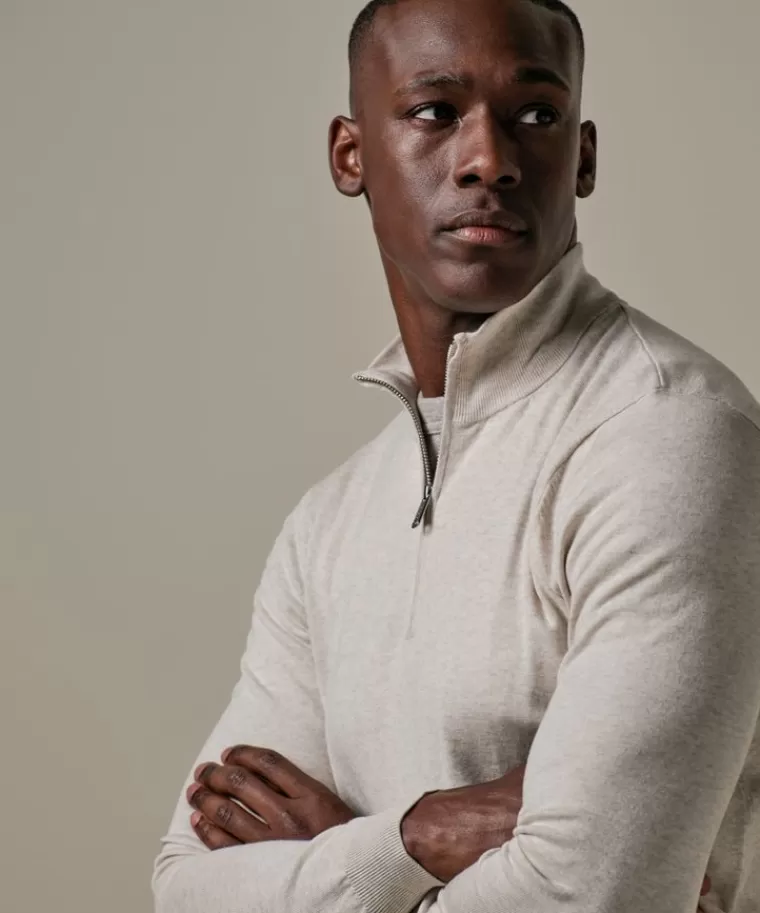 Profuomo luxury basic half zip Beige Store