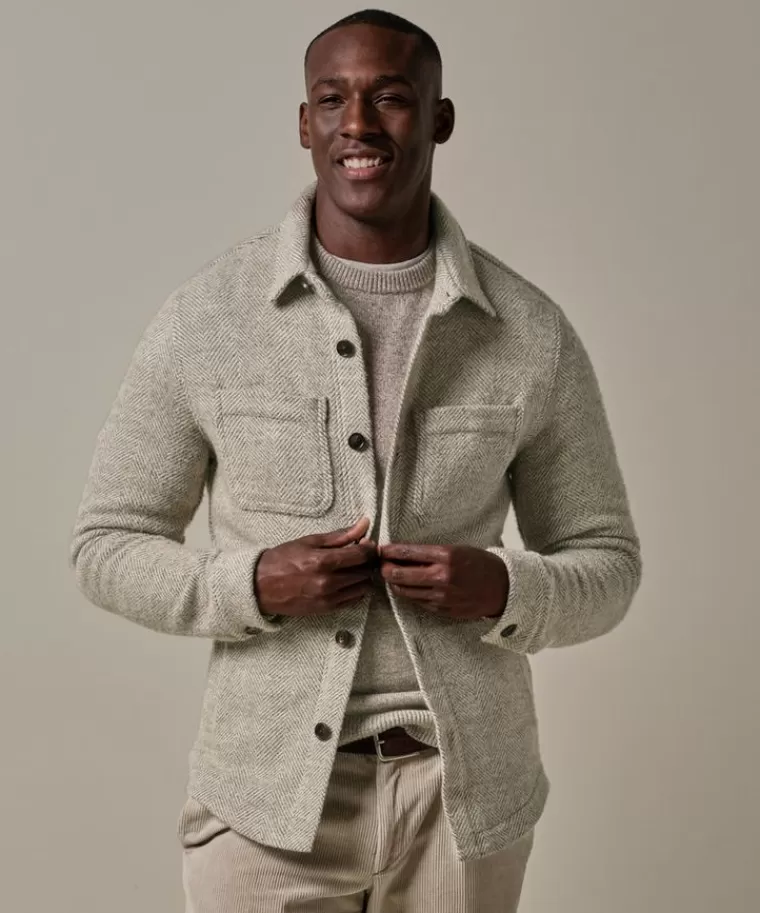 Profuomo visgraat overshirt Beige Best Sale