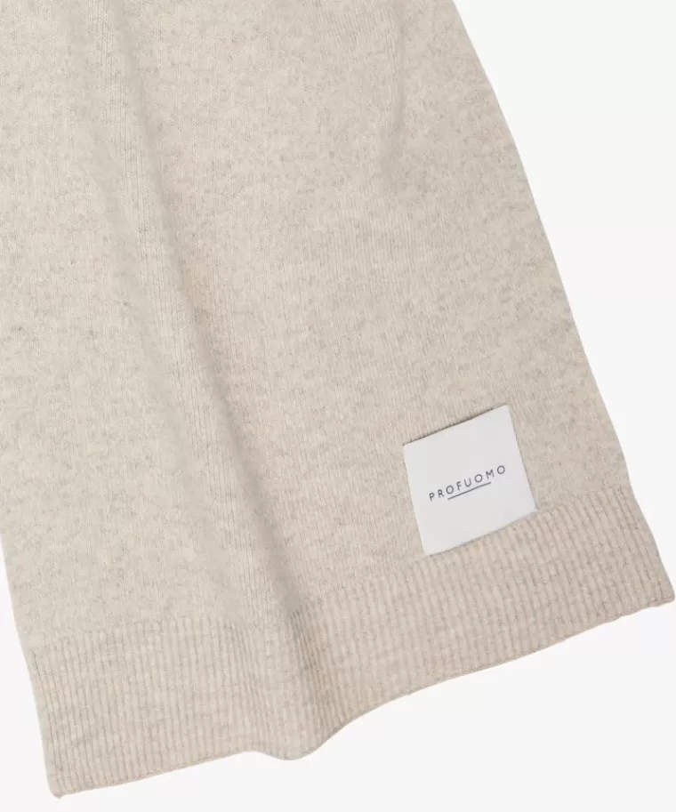 Profuomo wol knitted sjaal Beige Cheap