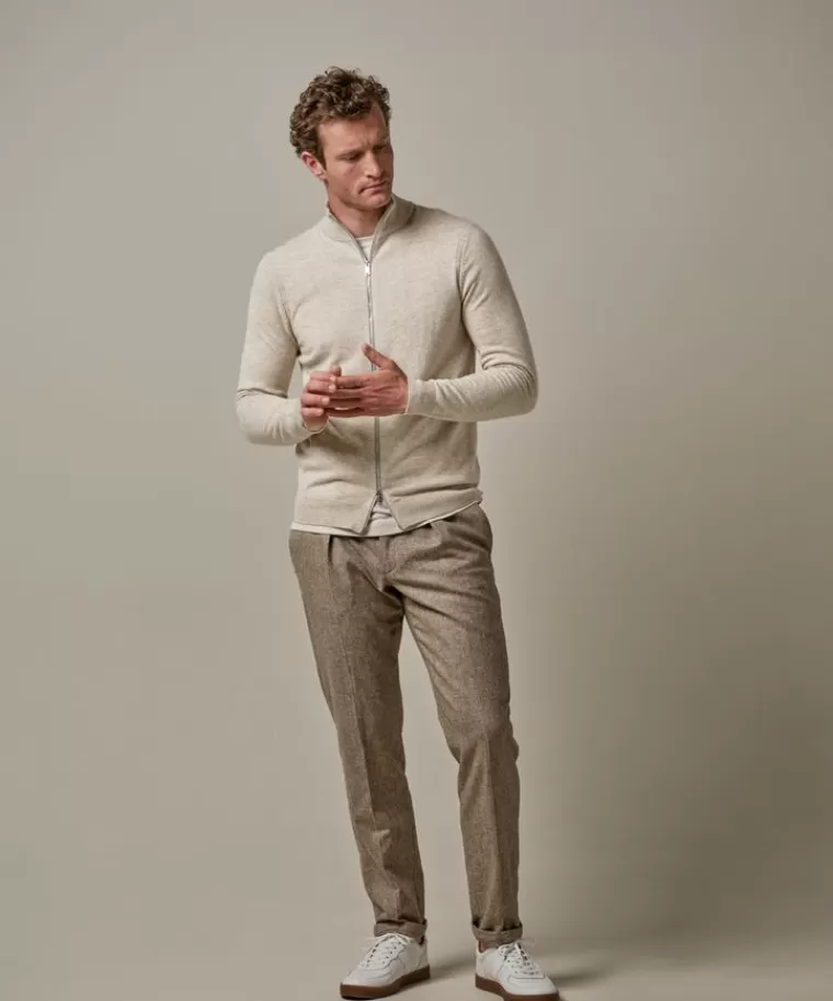Profuomo wol mix full zip Beige Discount