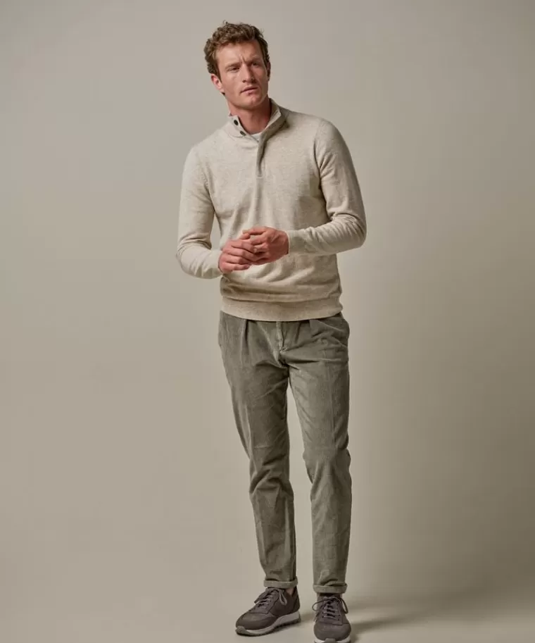 Profuomo wol mix half zip Beige Best