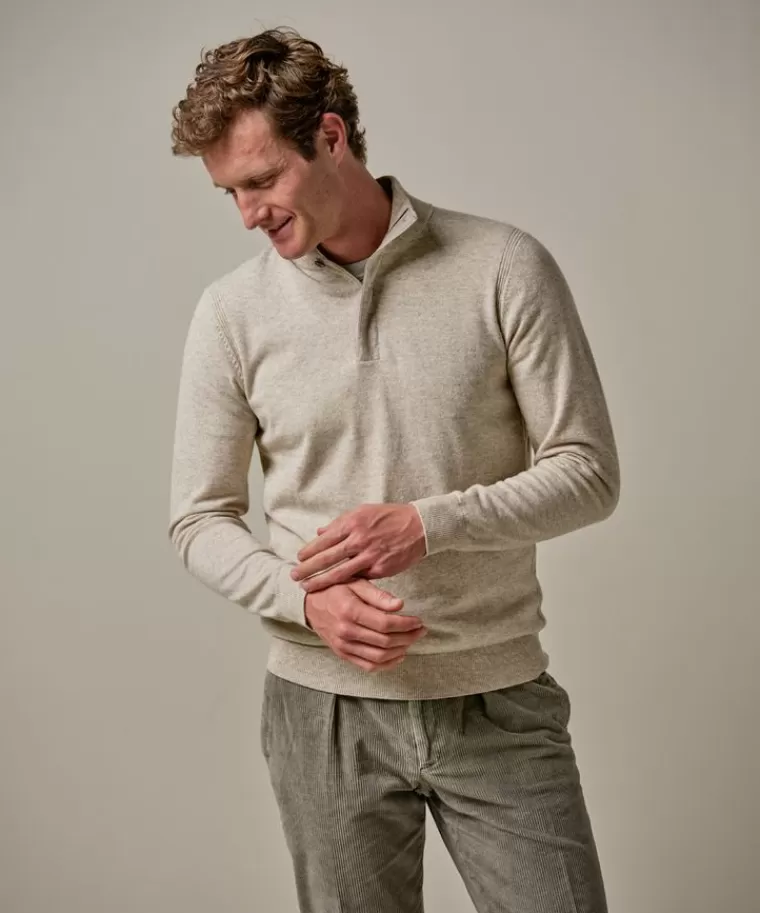 Profuomo wol mix half zip Beige Best