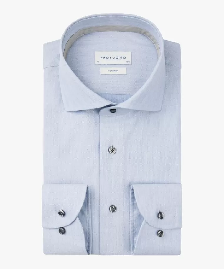Profuomo dobby overhemd Extra LM Blauw Best Sale