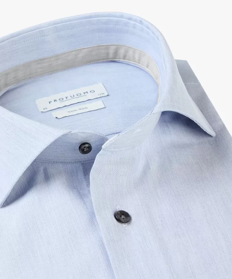 Profuomo dobby overhemd Extra LM Blauw Best Sale