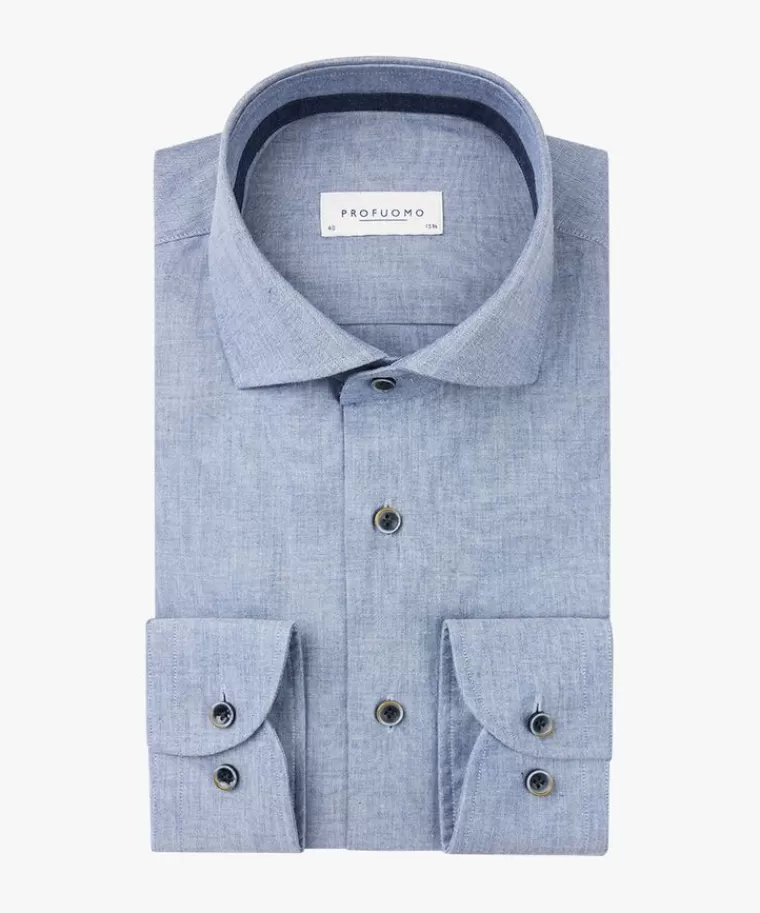 Profuomo flanel overhemd Blauw Store