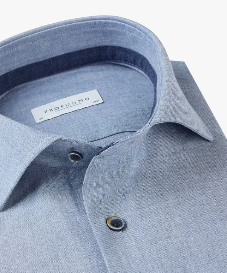Profuomo flanel overhemd Blauw Store