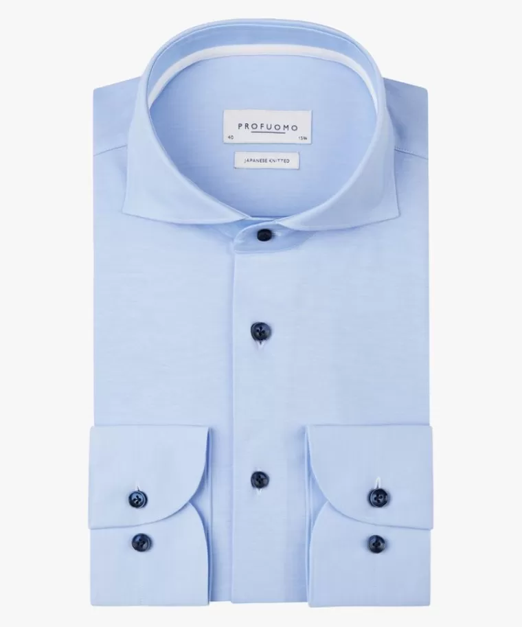 Profuomo japanese knitted overhemd Blauw Discount