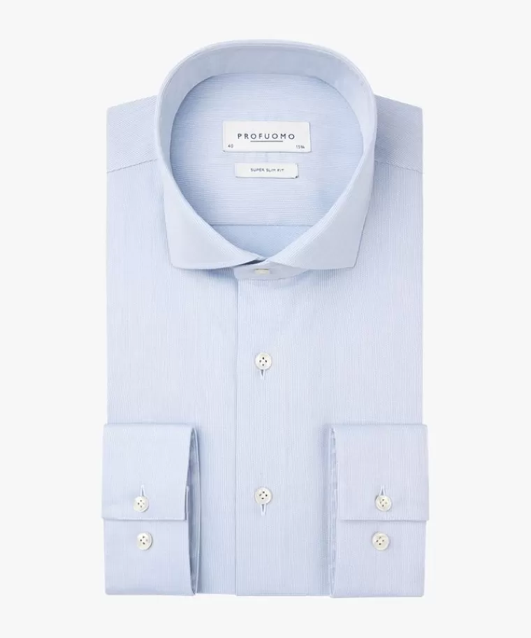 Profuomo super slim-fit stretch overhemd Blauw New