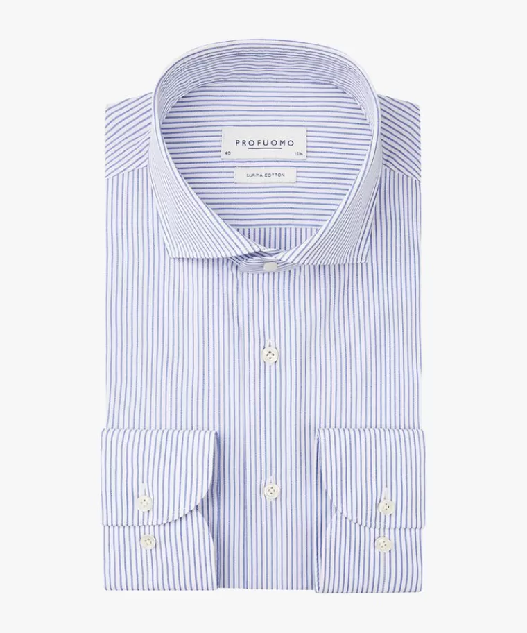 Profuomo Supima overhemd Blauw Online