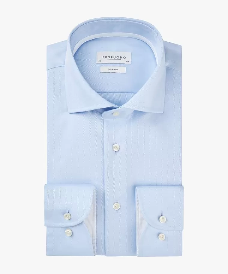 Profuomo two-ply twill overhemd Blauw Cheap