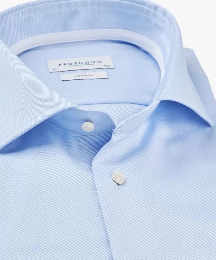 Profuomo two-ply twill overhemd Blauw Cheap