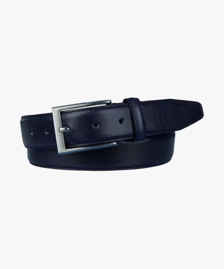 Profuomo e leren riem Blauw Cheap
