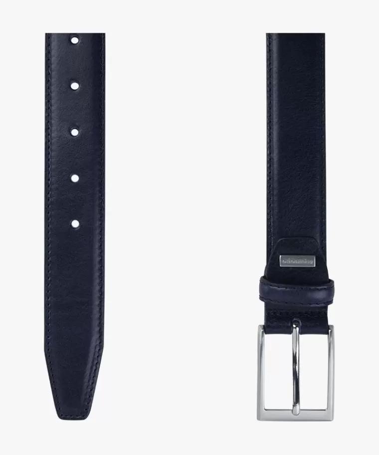 Profuomo e leren riem Blauw Cheap