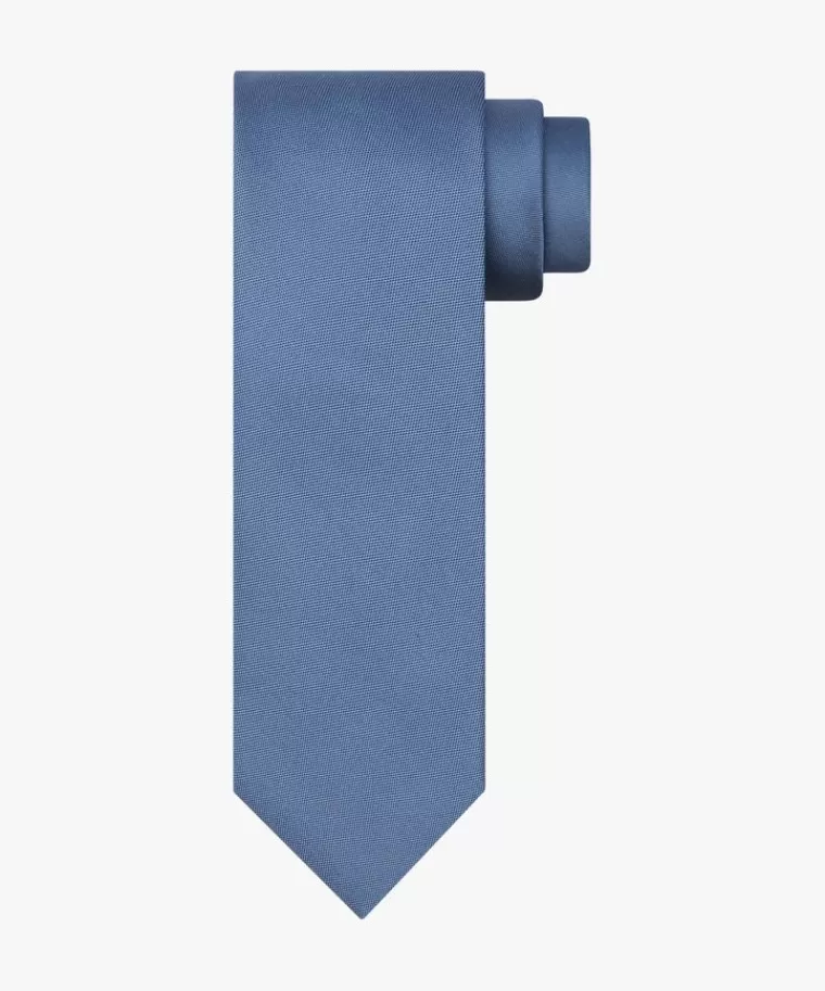 Profuomo Blauwe zijden das Midblauw Fashion