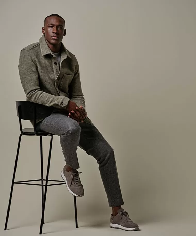 Profuomo Boiled wol knitted overshirt Midgroen Best