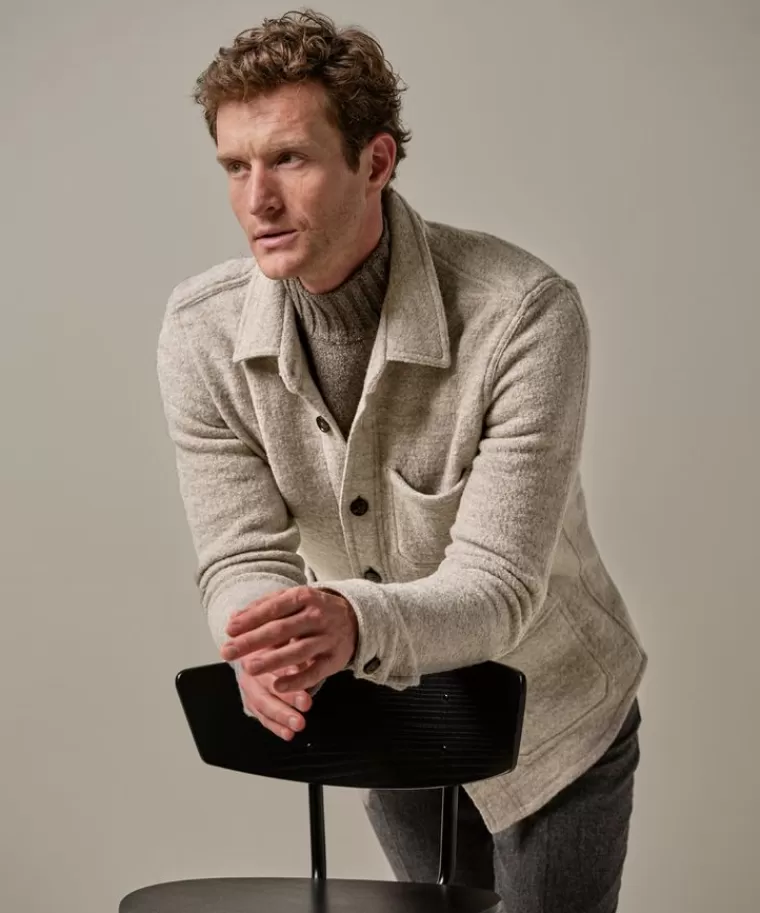 Profuomo Boiled wol knitted overshirt Beige Sale
