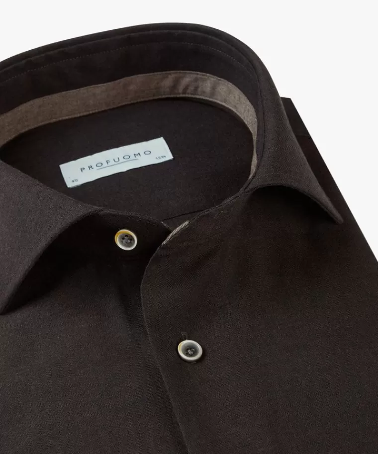 Profuomo flanel overhemd Bruin Shop
