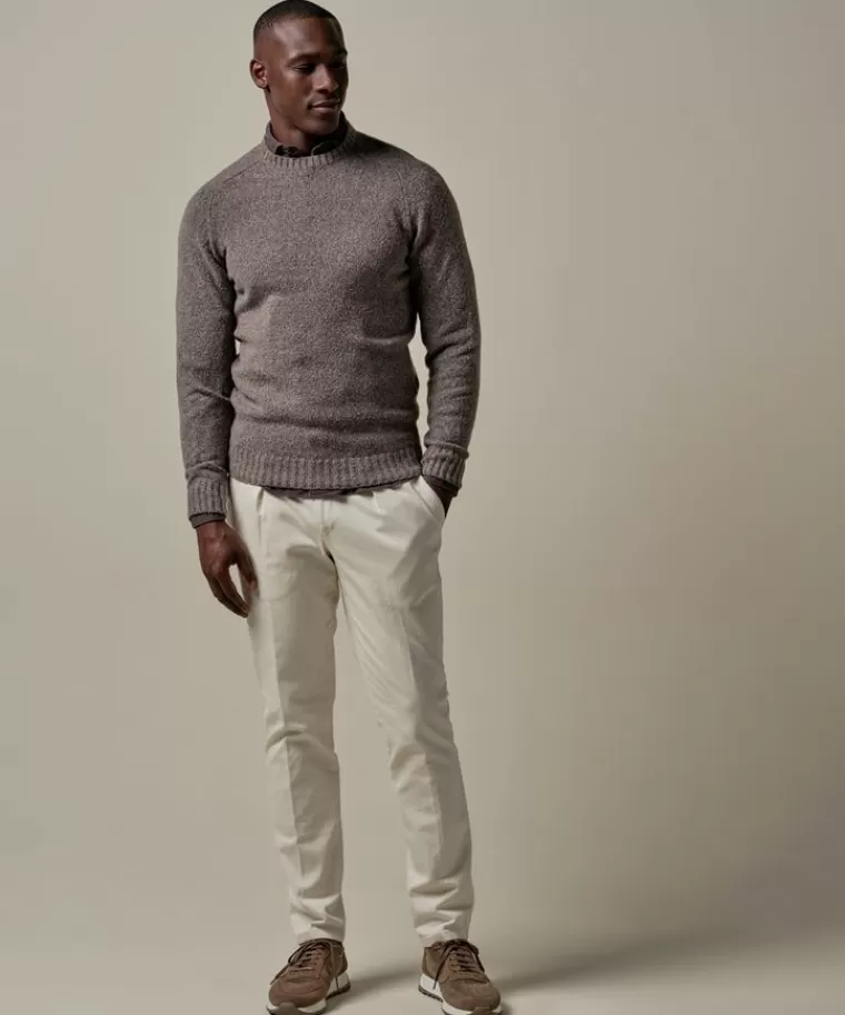 Profuomo Bruine boiled wollen crewneck Midbruin Cheap