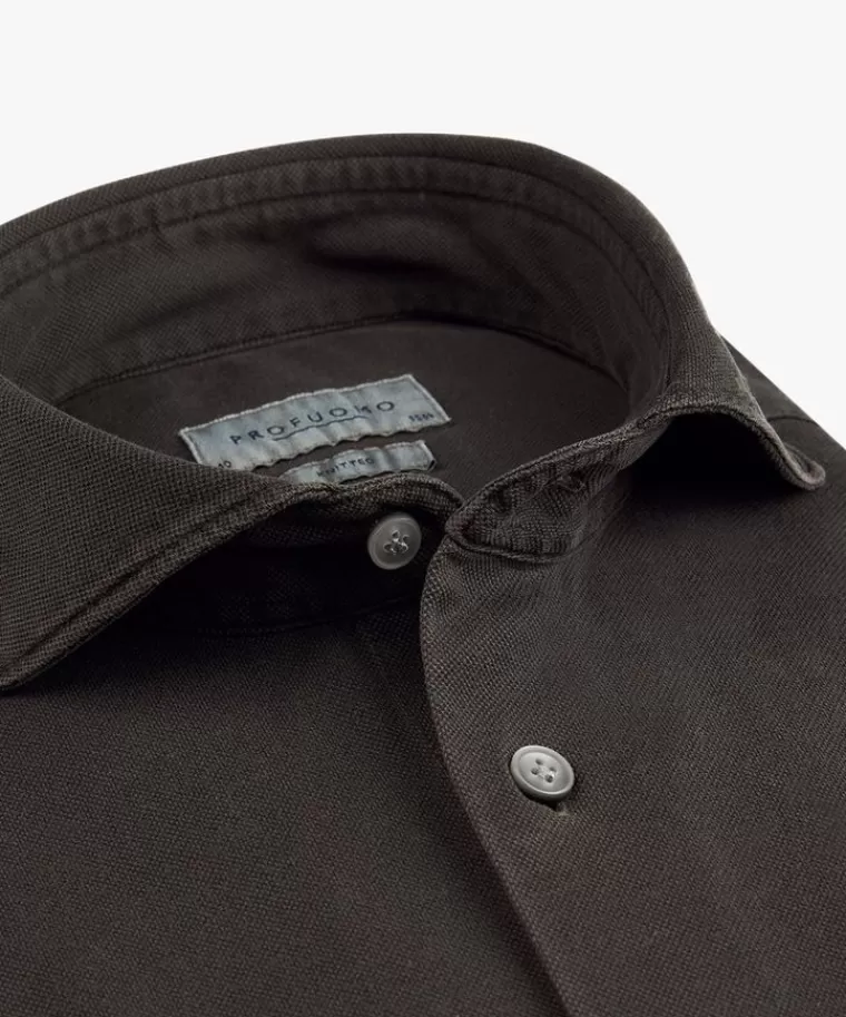 Profuomo e knitted casual overhemd Bruin Outlet