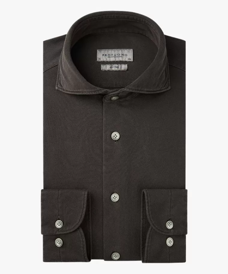 Profuomo e knitted casual overhemd Bruin Outlet