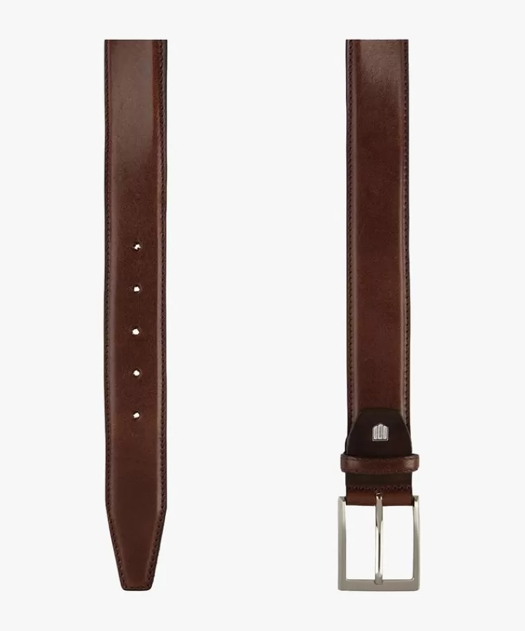 Profuomo e lederen riem Bruin New