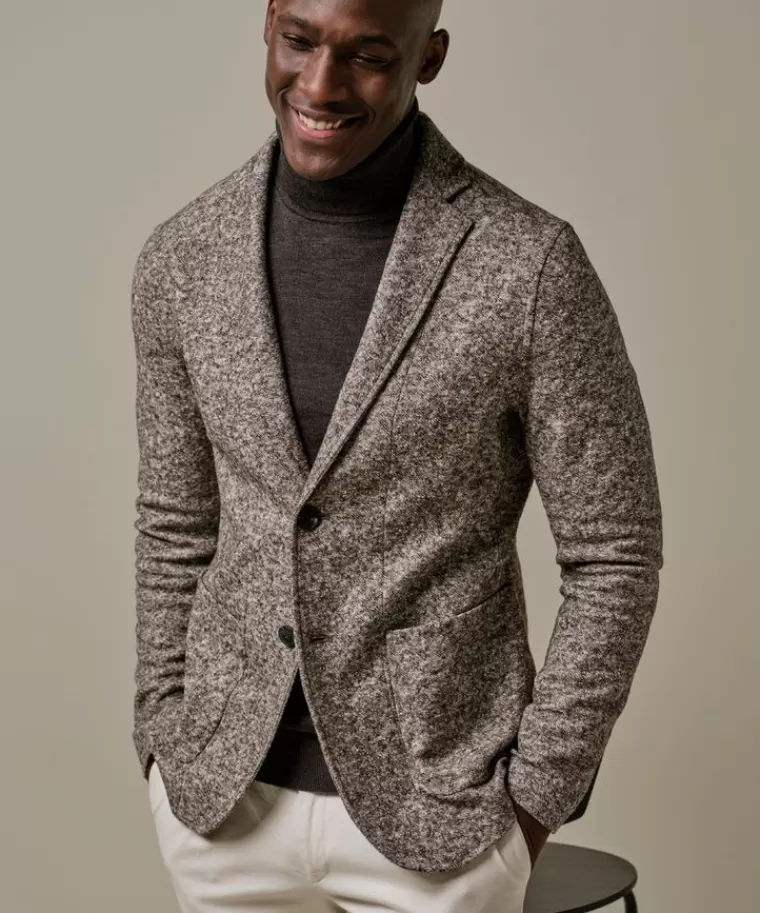 Profuomo Bruine mélange knitted colbert DonkerBruin New