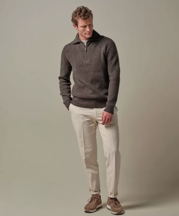 Profuomo Bruine schipperstrui DonkerBruin Discount