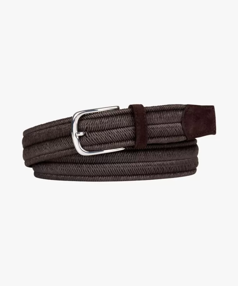 Profuomo Bruine waxed elastische riem DonkerBruin Flash Sale