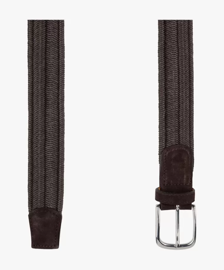 Profuomo Bruine waxed elastische riem DonkerBruin Flash Sale