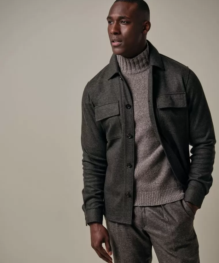 Profuomo e wol knitted overshirt Bruin Flash Sale