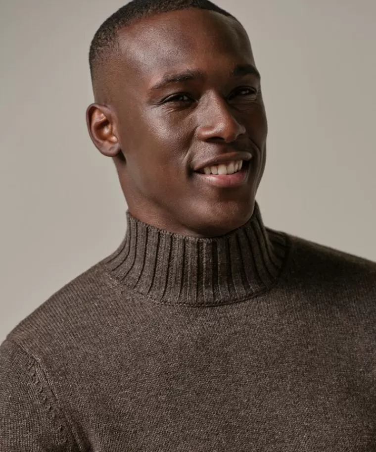Profuomo Bruine wollen mockneck DonkerBruin Outlet