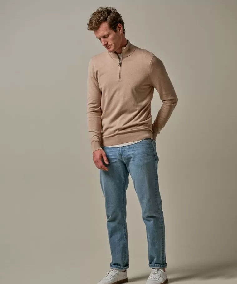 Profuomo luxury basic half zip Camel Discount