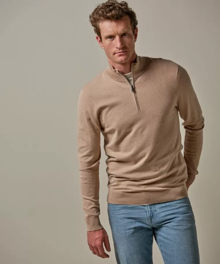 Profuomo luxury basic half zip Camel Discount