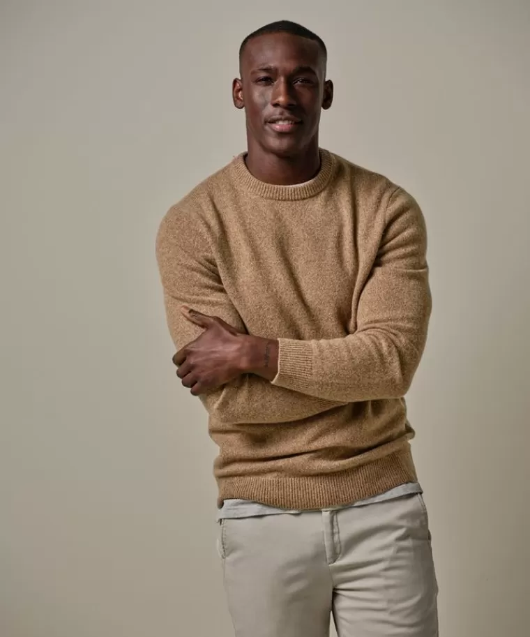 Profuomo wollen crewneck Camel Clearance