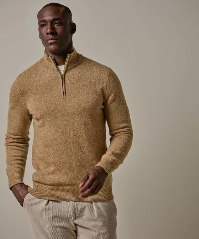 Profuomo wollen half zip Camel Sale