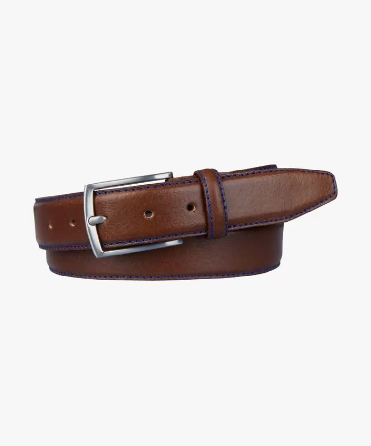 Profuomo contrast stiksel riem Cognac Flash Sale