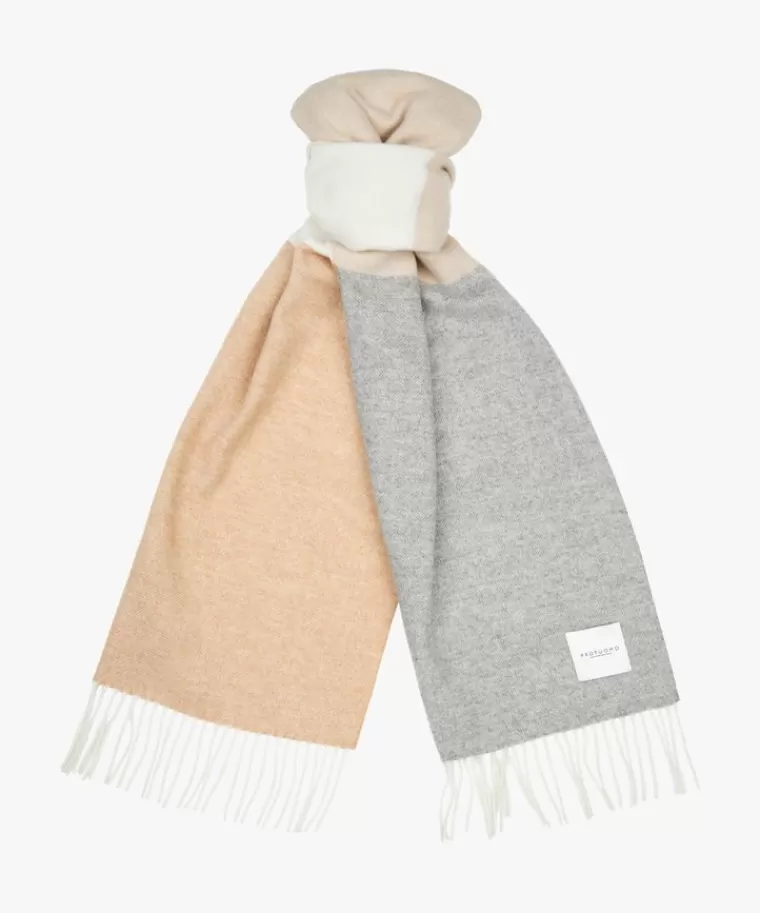 Profuomo Colour block lamswollen sjaal Beige New