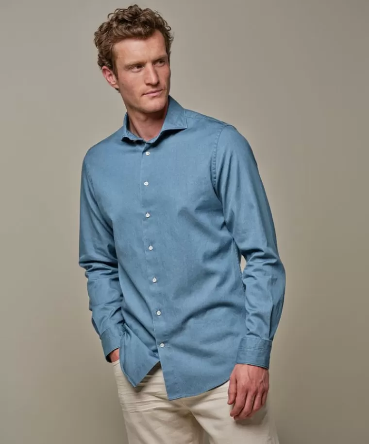 Profuomo Denim overhemd Indigo Clearance