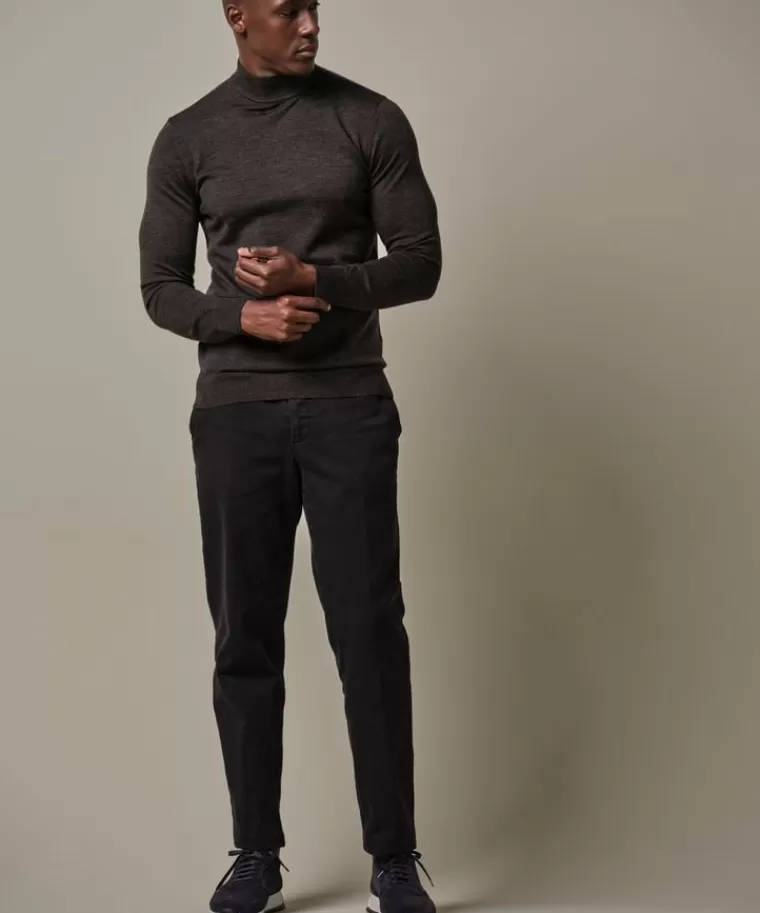 Profuomo Donker bruine merino mockneck DonkerBruin Online